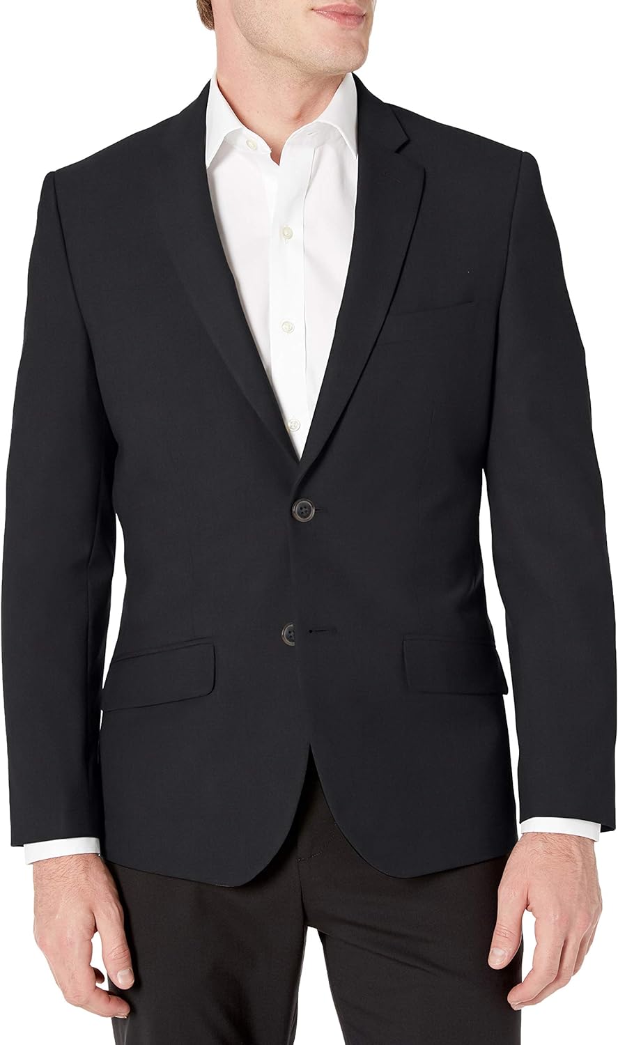Men’s Long-Sleeve Button-Front Slim-Fit Stretch Blazer