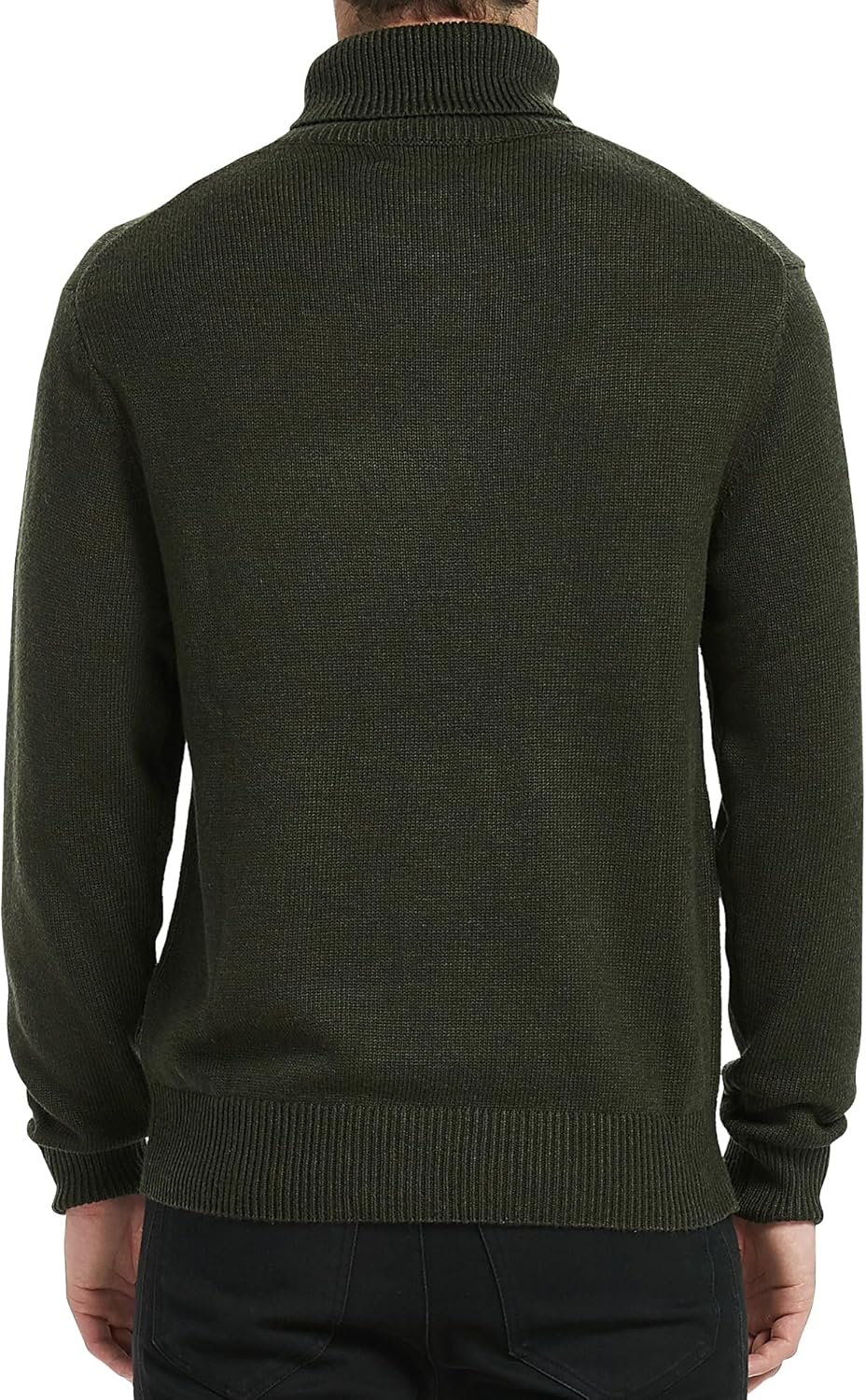 Men’s Turtleneck Sweaters Wool Blend Mid-Weight Highneck Pullover Sweaters